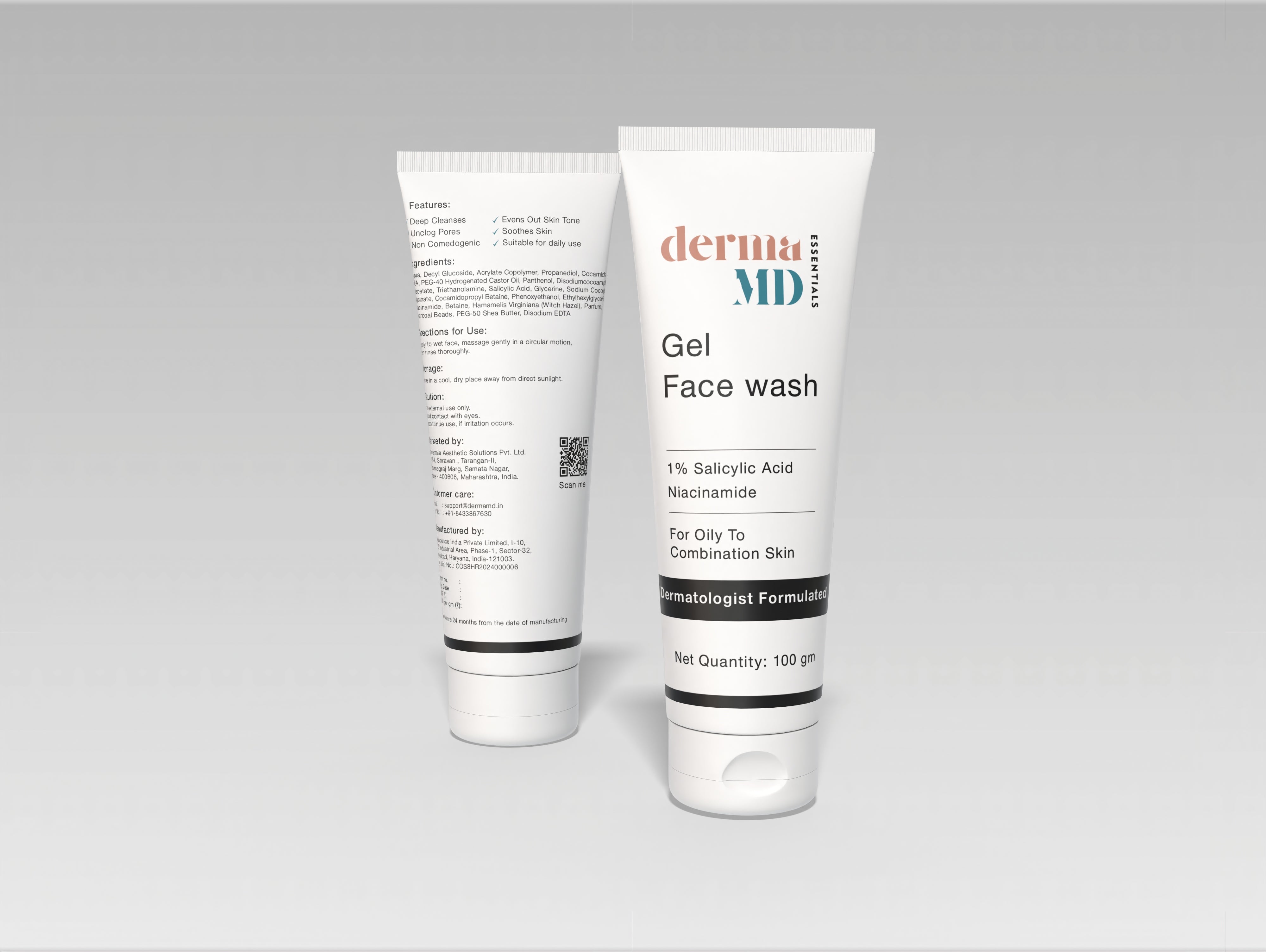 Gel Face Wash 1% Salicylic Acid & Niacinamide for Oily/Combo Skin | 100gm